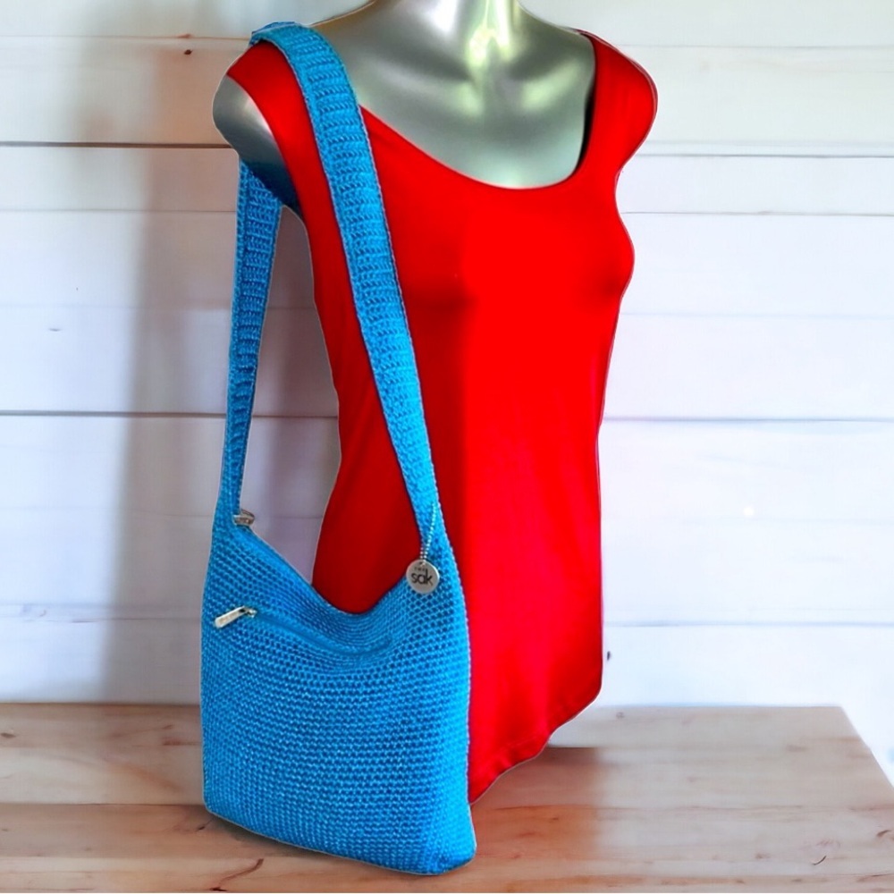 The Sak Original Everyday Tote Single Strap Shoulder Bag Turquoise Blue